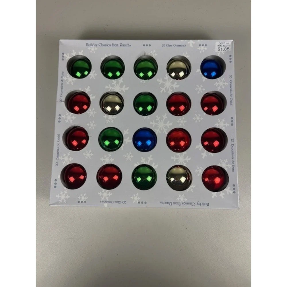 Rauch Vintage Glass Christmas Ornaments Set of 20 Multicolor Round 1.75 Inch USA